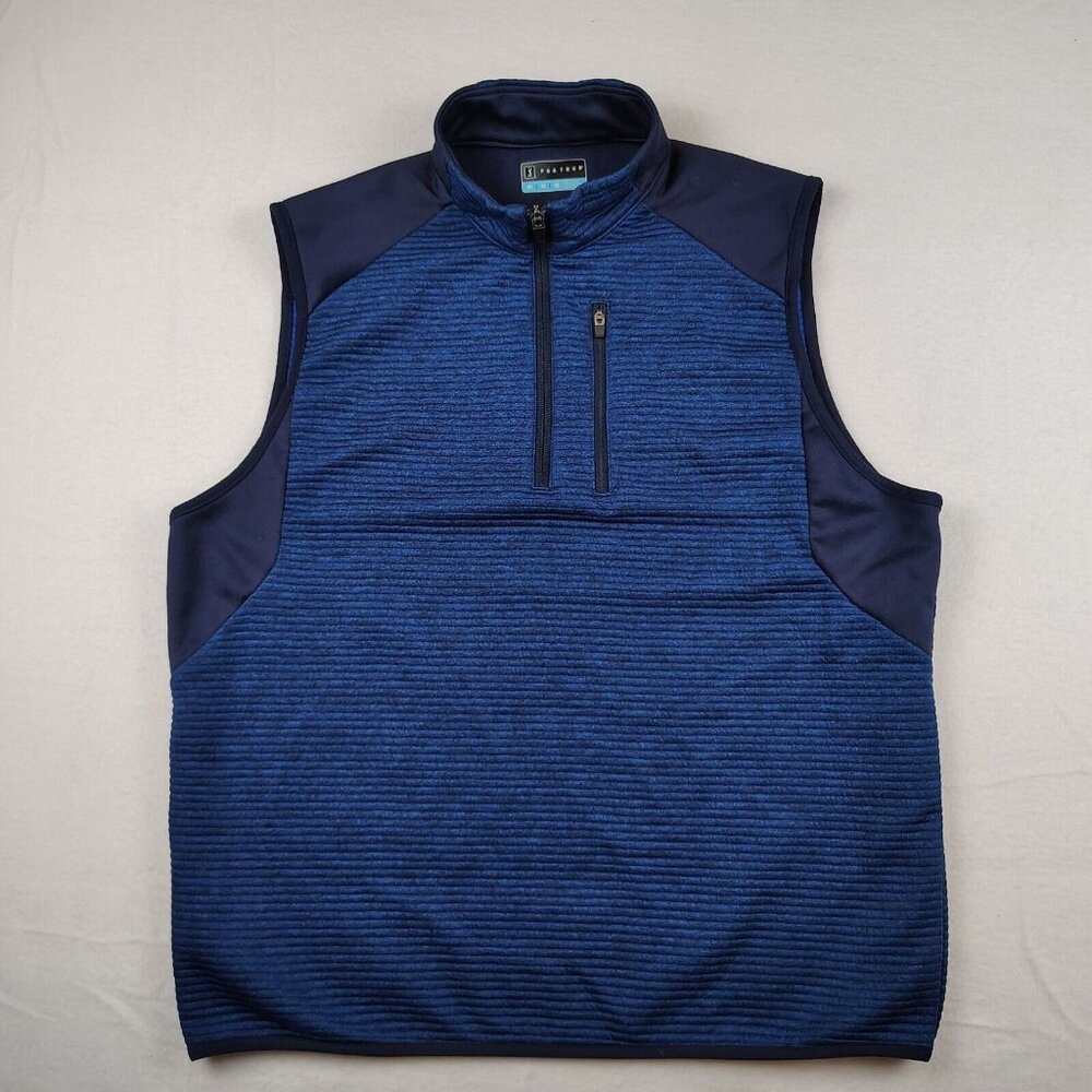 PGA TOUR Golf Vest Sleeveless 1/4 Zip Front Pocket Mens Medium